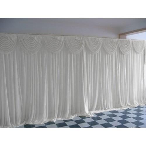 2x2m Decoration With Swag Event Panel Detachable Voile Drape Backdrop Curtain Ice Silk Gauze Wedding Decor Party Ceiling