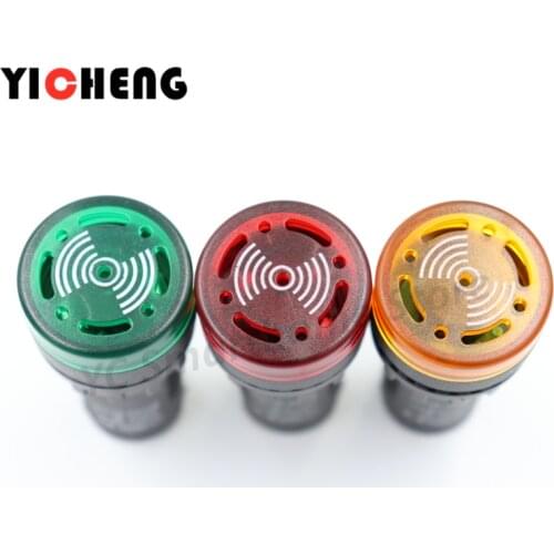 3Pcs red green yellow LED flash alarm indicator light signal lamp Flash buzzer DC 12V 24V AC 110V 220V 22mm AD16
