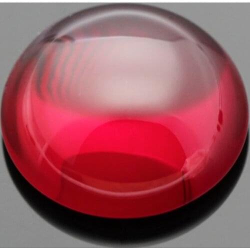 5# Red Stone Corundum Synthetic Gems Round Shape Cabochon Cut Flat Bottom Beads For Jewelry 1.5-20mm Free Shipping