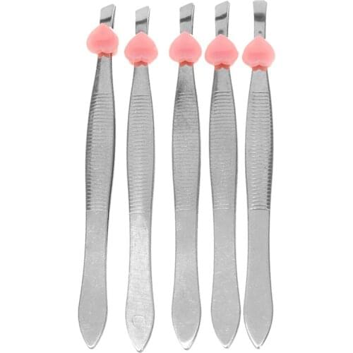 5 Pcs Stainless Steel Tips Eyebrow Hair Remover Clip Tweezers Nipper Tools Hair Beauty Fine Hairs Puller Stainless Steel Tools