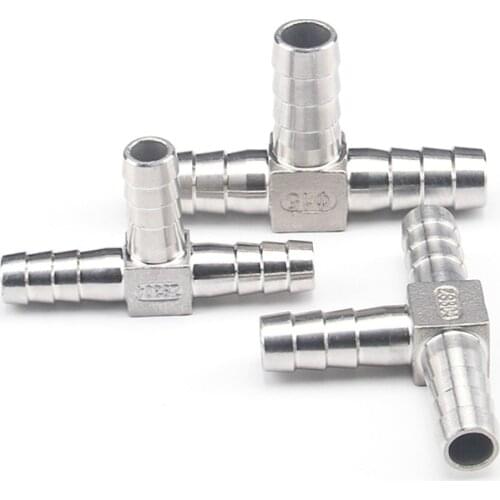 6/8/10/12/13/14-25mm 304 Stainless Steel Barbed Hose T Piece 3-Way Joiner Connector Fitting Adapter,Fro Fuel Air Gas Oil Pipe