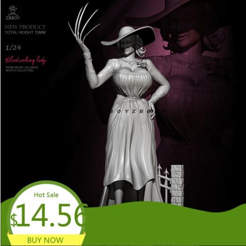 75mm 1/24 Resin model kits figure beauty colorless and self-assembled TD-2789