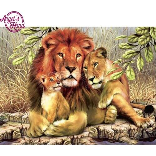 DIY Diamond embroidery animal lion King full square drill diamond painting Cross Stitch Rhinestone mosaic decoration painting