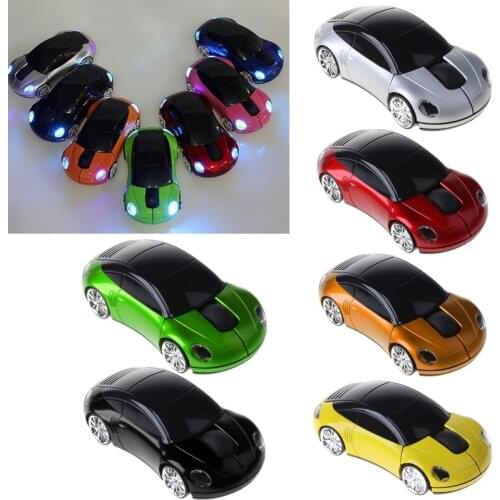 LX9B 2.4G 1600DPI Mouse USB Receiver Wireless LED Light Car Shape Optical Mice