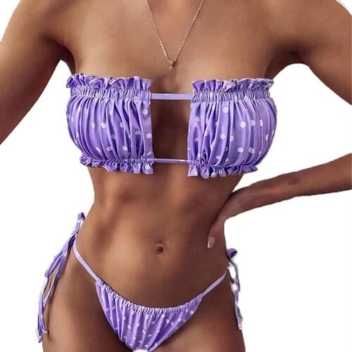 Womens New Sexy Fashion Pleated Split Bikini, Popular Classic Slim Simple Stripes,Leopard Stitching Comfortable Beach Swimsuit