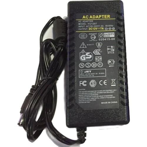 US/Eu/AU/UK camera power box power adaptor AC transformer 12V 7A DC adaptor 110-240V to 12V Power Supply 5.5x2.1mm DC 12V power