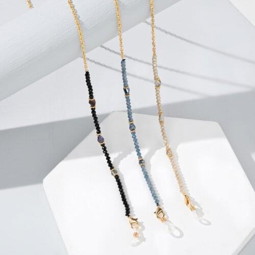 Fashion Metal Eyeglasses Chain Women Sunglasses Holder Necklace Reading Glasses Crystal Non-slip Lanyard Gold Plated Eyewear
