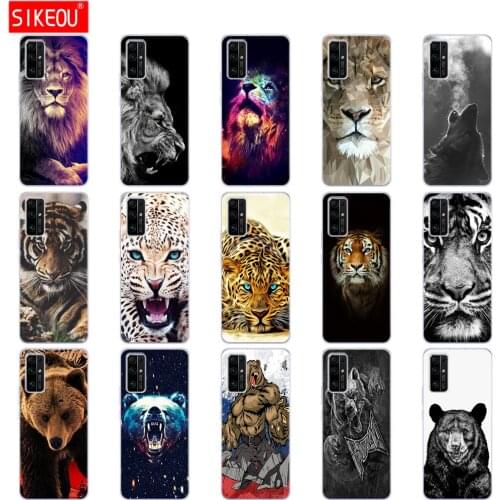 For HONOR 30 Premium Case BMH-AN10 Soft Silicon TPU Case on Huawei Honor 30 Pro + Honor30 Pro Plus Case EBG-AN10 wolf tiger lion