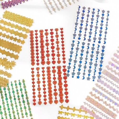 Korean Decorative PVC Laser Stickers Kawaii Scrapbooking Stick Label Diary Album Happy Plan Collage Material Stationery Sticker