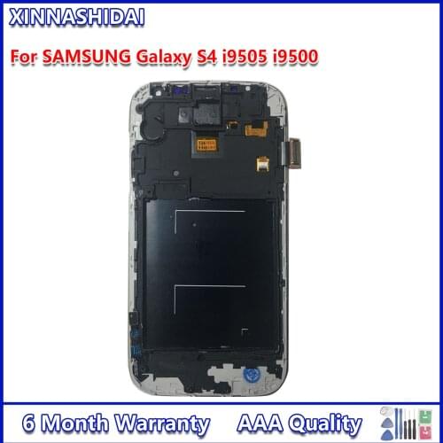 For Samsung Galaxy S4 i9505 i9500 i337 LCD Display and Touch Screen Digitizer Assembly With Frame Can be adjust the brightness