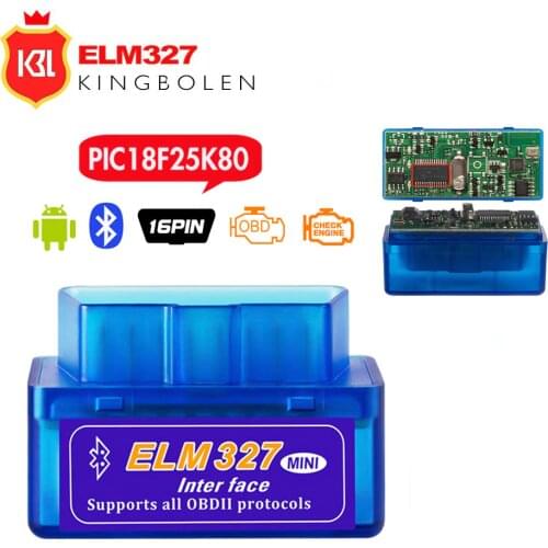 ELM327 V2.1 Bluetooth-compatible OBDII Auto Scanner ELM 327 BT V2.1 OBD2 for Android on Torque Support 12V OBD Diagnostic Tool