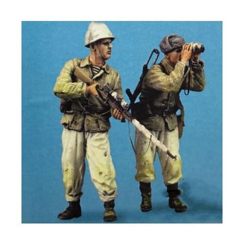 1:35 Scale WW2 Soviet Sniper and Observer 2 People Miniatures WWII Unpainted Resin Model Kit Figure Free Shipping