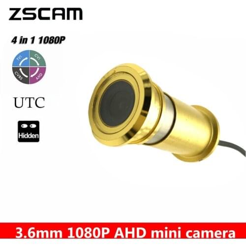 AHD/TVI/CVI/CVBS 4 in 11080P Mini Door eye Peephole Indoor Home Security Camera Color CCTV sony323 Chip Video Surveillance Cam