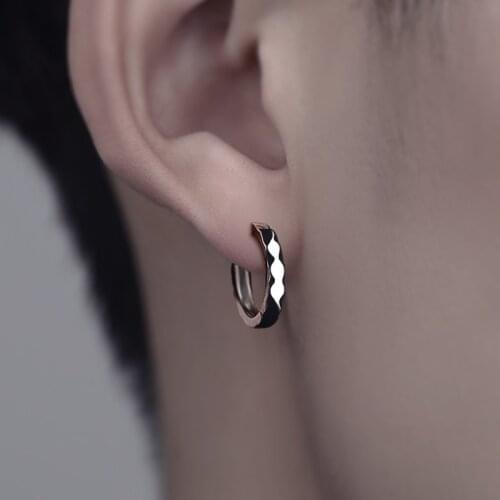 Cool Punk Mens Stainless Steel Hip Hop Stud Earrings Round Earring Pendant For Men Earings Jewelry Sliver Plated For Gifts