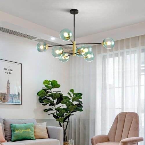 Nordic Glass Ball Chandeliers Lighting Modern Living Room Creative Kitchen Hanging lamps Indoor Home decor Suspension luminaire