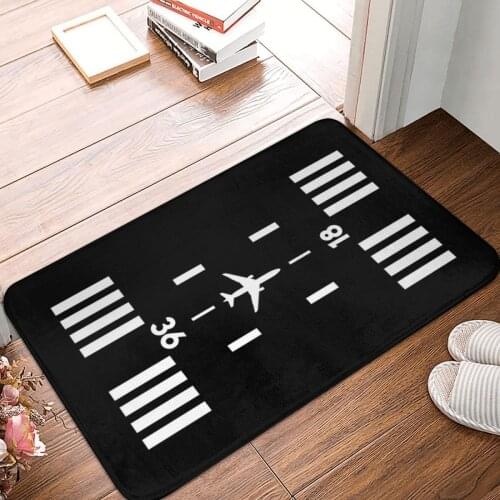 Airport Runway Doormat Carpet Mat Rug Polyester Non-Slip Floor Decor Bath Bathroom Kitchen Living Room 40*60