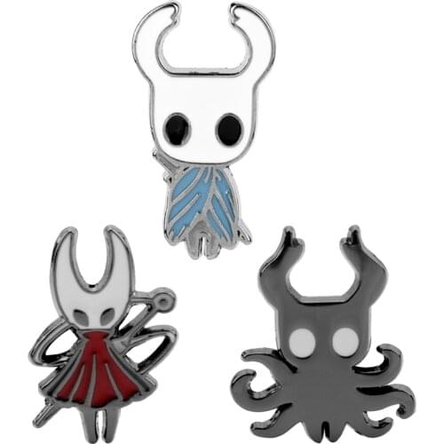 Fashion Hollow Knight Figure Enamel Metal Brooches Bag Clothes Coat Badges Lapel Pins For Women Men Kids Children Jewelry Gift
