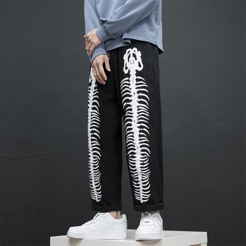 2021 Men Black Pants Hip Hop Streetwear Harajuku Wide Leg Trousers