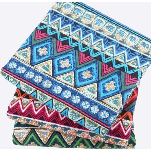 Nanchuang Bohemia Printed Cotton Linen For Cloth Decorative Fabric Bedding Sofa Dress Cushion Pillow Bags Tablecloth Curtains