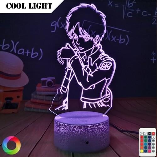 Night light Acrylic Table Lamp Anime Attack on Titan for Home Room Decor Light Cool Kid Child Gift Captain Levi Ackerm