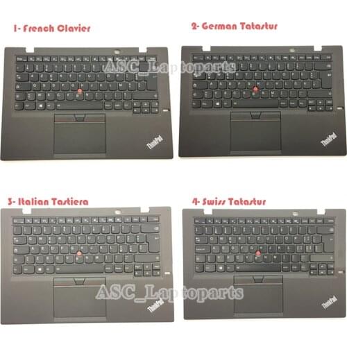 New German French Italian Tatastur Keyboard for LENOVO Thinkpad X1 Carbon 3rd 2015 & Palmrest Top Cover Case & Touchpad , Black