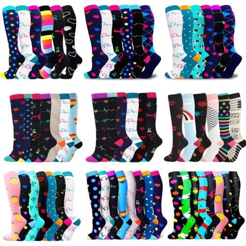 New Compression Socks Dropship Wholesales Football Soccer Socks 5/6/7 Pairs/Lots Outdoor Sports Nursing Running Fitness Socks