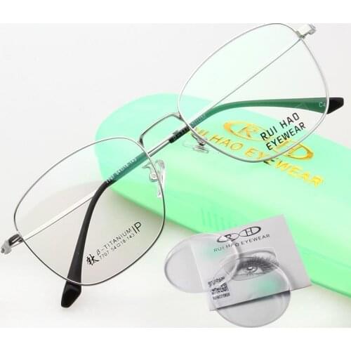 Prescription Glasses Optical Eyeglasses Frame Fill Resin Lenses Titanium Spectacles Customize Myopia Hyperopia 7707
