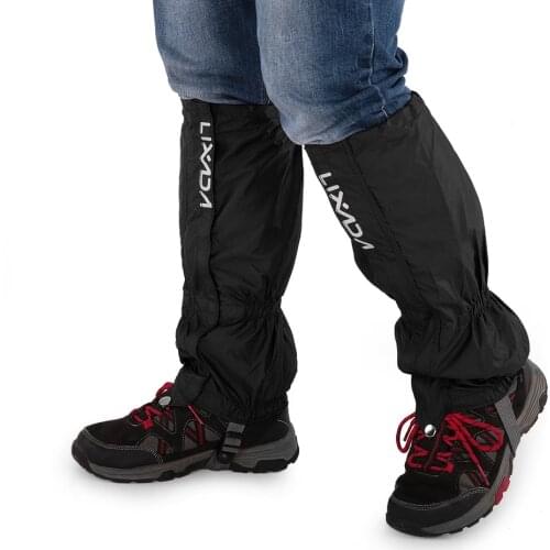 One Pair of Gaiters Outdoor Unisex Zippered Closure Wear and Water Resistant Cloth Gaiters Leggings Cover for Snowboarding
