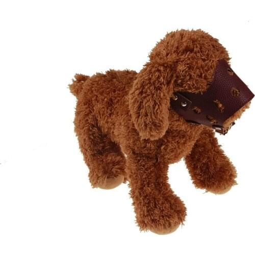 Outdoor Pet Products Adjustable Leather Dog Muzzle Anti Bark Bite Chew Dog Training Products For Small Medium Large Dogs