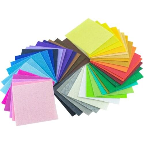 Booksew Polyester Felt Fabric pack Thickness 1mm Mix 20 Colors/lot 10cmx10cm each Cloth DIY Handmade Sewing Home Decor Material