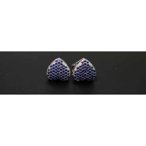 Newranos Loving Heart Stud Earrings Micro Pave Cubic Zirconia Earrings for Women Fashion Jewelry Accessories EGY054