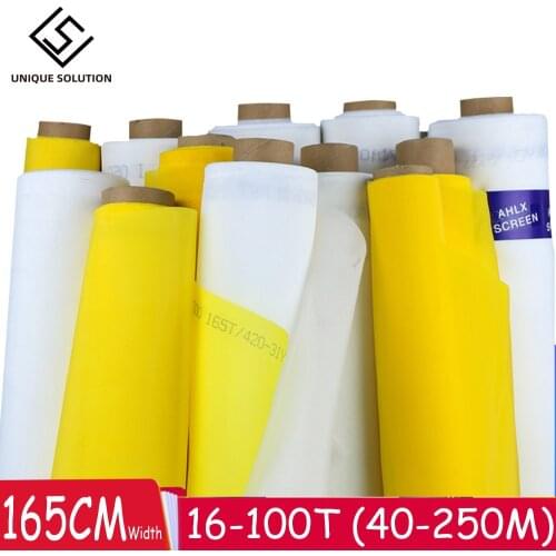 165CM Width 40-280Mesh Polyester White Silk Screen Printing Mesh Fabric for Clothes Textiles Screen Printing Mesh Filter Net