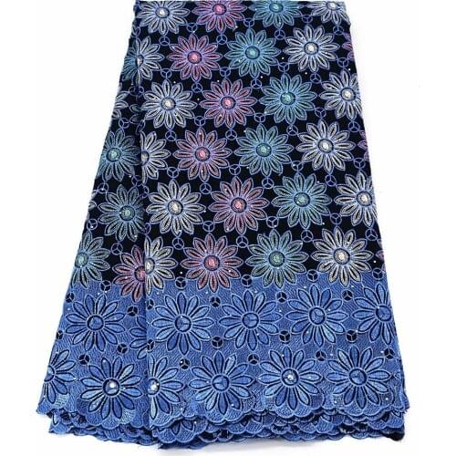 SJ Lace Swiss Lace Cotton Voile Embroidery Nigerian African Lace Fabric For Women Party Dress gx2-14