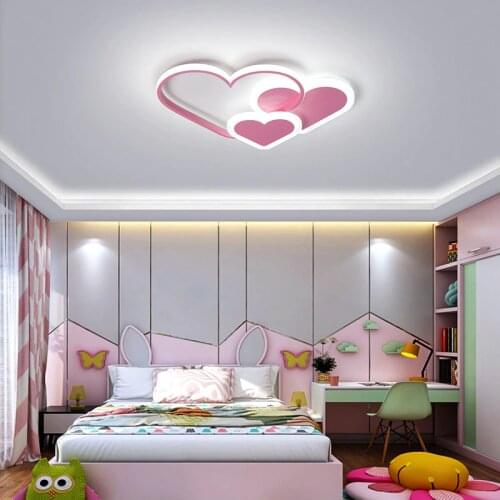 LED bedroom living room ceiling lamp childrens room study cloakroom heart-shaped chandelier dining room kitchen Nordic lighting