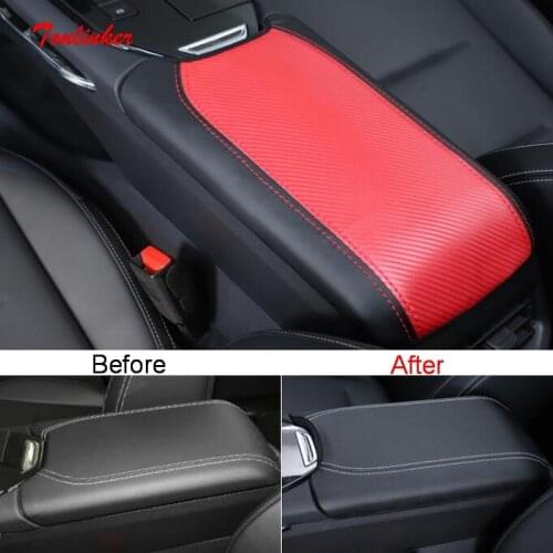 Tonlinker Interior Car Armrest Anti-dirty Pad Cover Sticker For GWM HAVAL H6 2021 Car Styling 1 PCS PU Leather Cover Stickers