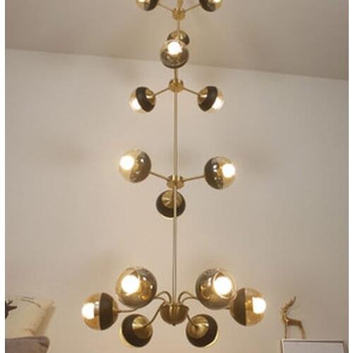 Vintage villa chandelier brass Large Chandelier modern Hotel retro Murano Glass Chandelier staircase Led Ceiling Chandeliers