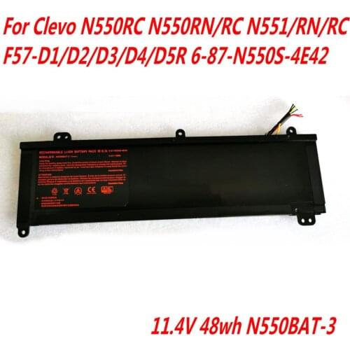High Quality N550BAT-3 N550BAT-3 Laptop Battery For Clevo N550RC N550RN/RC N551/RN/RC F57-D1/D2/D3/D4/D5R 6-87-N550S-4E42