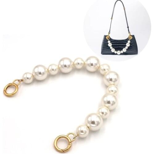 Pearl Chain Short Bag Straps DIY Woman Shoulder Bag Strap Transparent Bead Bag Belt Purse Handle Diy Chain Bag Accessories