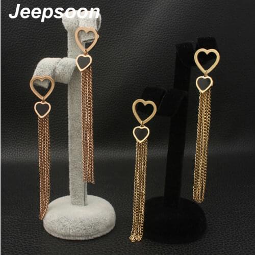 Womens Fashion Stainless Steel Jewelry Long-Style Drop Tassel Rose Gold Color Earrings Joker For Woman And Girl EEDZAPBC1