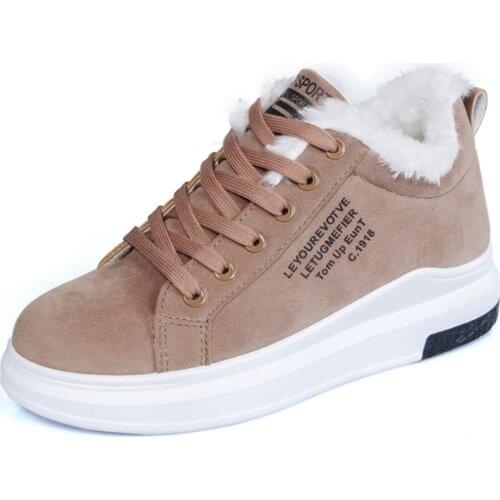 Winter Women Boots Womens Shoes Warm Fur Plush Lady Casual Shoes Lace Up Fashion Sneakers