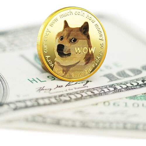 Gold Dogecoin Coins Commemorative Collectors Gold Plated Doge Coin New 2021