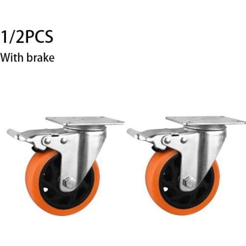 1/2Pcs Metal Furniture Casters Roller Universal Caster Industrial Wheel Double Bearing Wheel Furniture Accessory