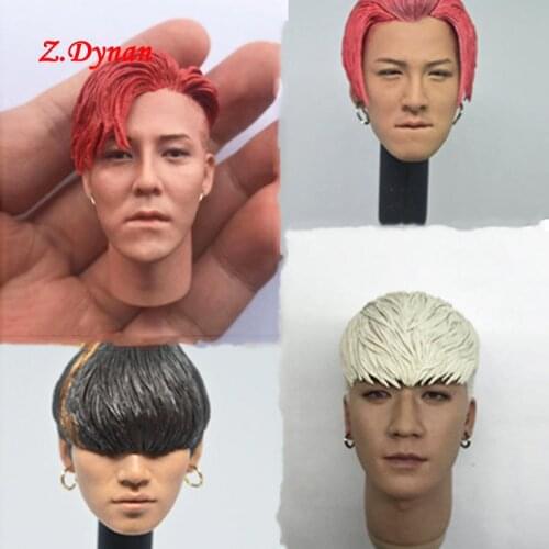 1/6 male Korea Star Head Carving Model BIGBANG Mens team Head For 12 inch TBLeague Male Figure body dolls
