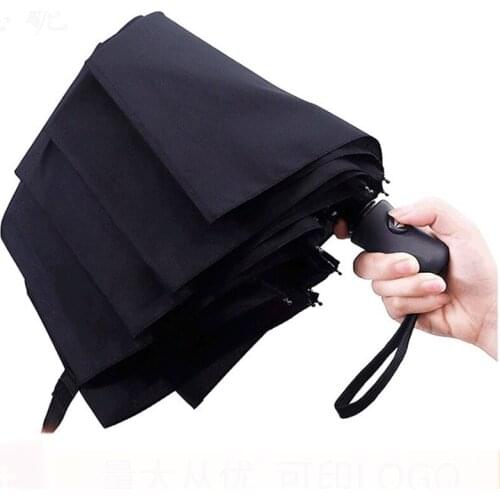105cm Fully Automatic 10 Bones Solid Color Tri-fold Umbrella Increase Wind Resistant Parasol Sunny and Rainy Umbrella