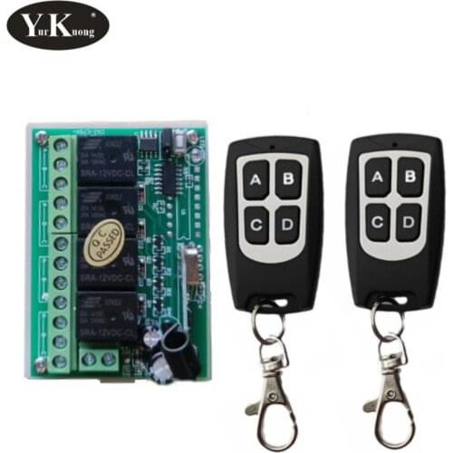 12V DC 4CH Remote Switch Relay Contact Tiny 4CH Console Wireless Remote 315 433 ASK superheterodyne Learning Code Smart Home
