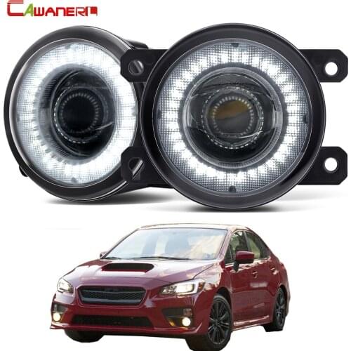 2 Pieces Car Front Bumper LED Fog Light Assembly Angel Eye DRL Daytime Running Light 30W 8000LM 12V For Subaru WRX 2015 2016