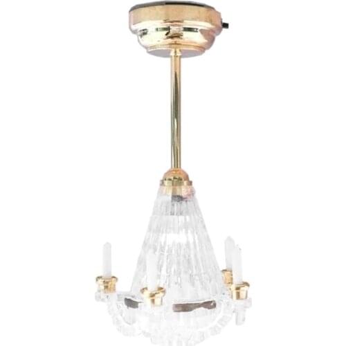 40JC 1:12 Dollhouse Miniaturescale Ceiling Light Candles LED Lamp Battery Operated