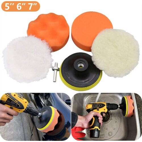 5” 6“ 7” Car Polishing Sponge Kit 6PCS Car Detailing Set with Wool Sealing Pad Auto Polishing Waxing Sponge Auto Detailsing Tool