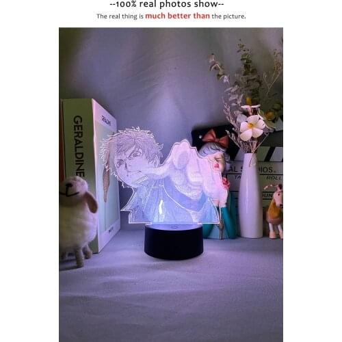 Anime 3D Picture Lamp LED Night Light Smart Phone Control Haikyuu Shoyo Hinata 16 Color Remote Control Bedside Lamp