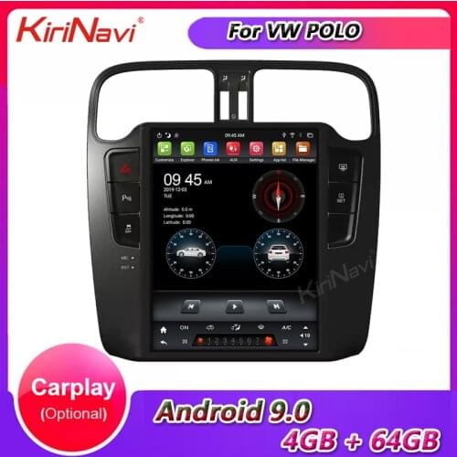 KiriNavi 10.4'' Vertical Screen Tesla Style 1 Din Android 8.1 Car Radio For Volkswagen VW POLO Car Dvd Player GPS Navigation 4G